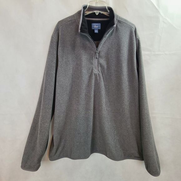 G. H. Bass Men's (XXL) Gray 1/4 Zip Fleece Pullover Sweatshirt - Picture 1 of 8
